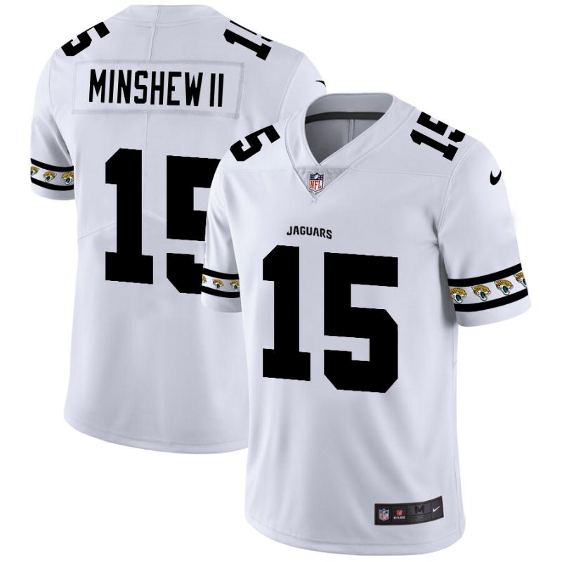 Men Nike Jacksonville Jaguars #15 Gardner Minshew II  White Team Logo Vapor Limited NFL Jersey